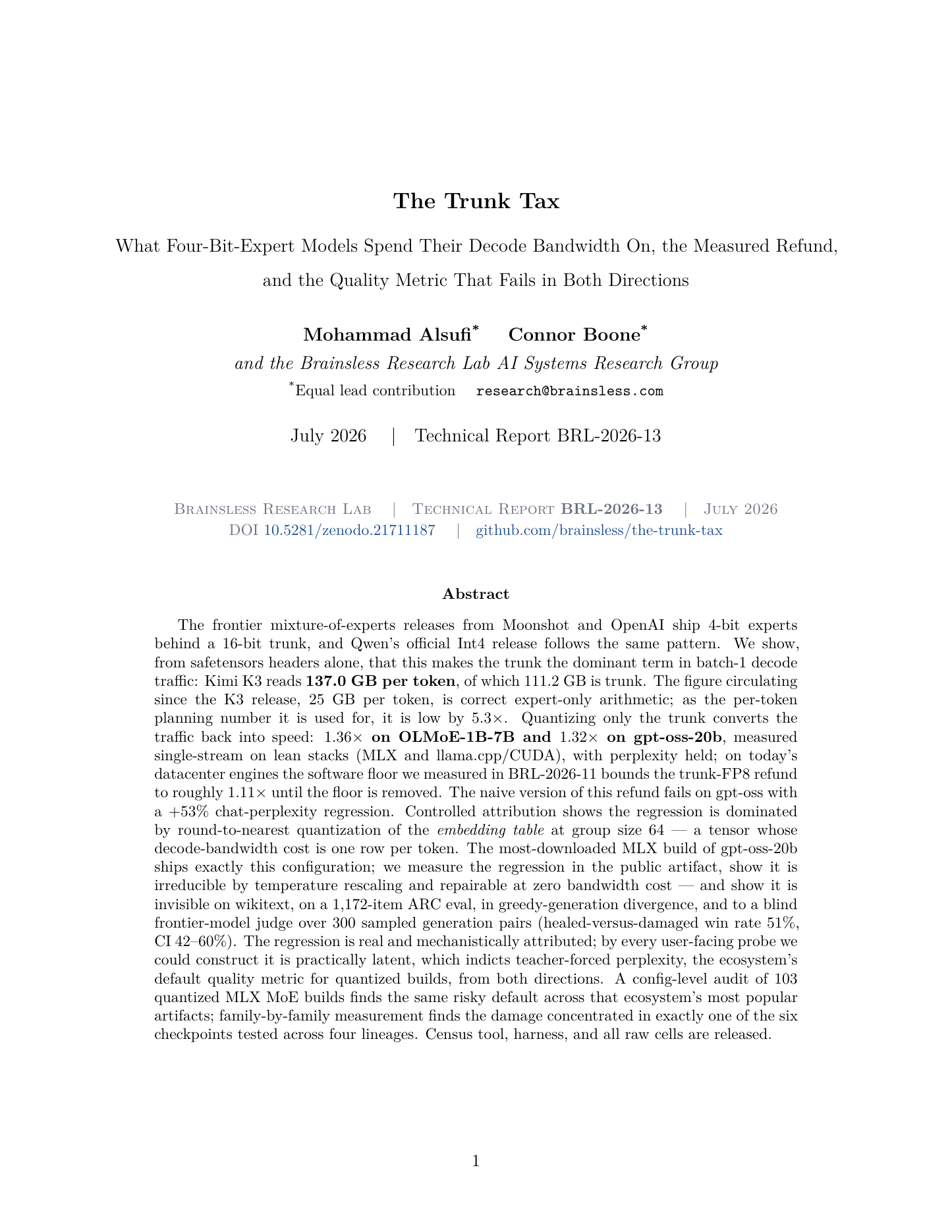 First page of The Trunk Tax